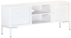 vidaXL Έπιπλο Τηλεόρασης Λευκό 115 x 30 x 46 εκ. από Μασίφ Ξύλο Μάνγκο