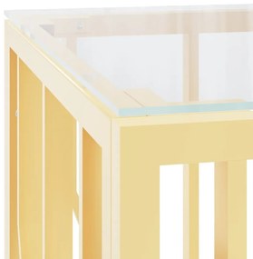 Τραπέζι Σαλονιού 110x45x45 εκ. από Ανοξ. Ατσάλι και Γυαλί - Χρυσό
