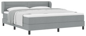 vidaXL κρεβάτι Box Spring με στρώμα  ανοιχτό γκρι 180x200 εκ. ύφασμα