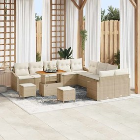 vidaXL Σετ Καναπέ Κήπου 13 pcs Μπεζ, Κρέμα 100 x 100 x 71 cm
