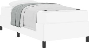 vidaXL Σκελετός Κρεβατιού με στρώμα Λευκό 90 x 200 cm ύφασμα