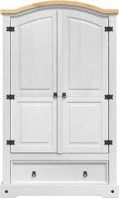 vidaXL Ντουλάπι Corona Λευκό 101 x 52 x 170 εκ Στερεά ξυλεία πεύκου