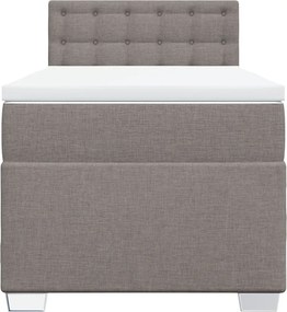 vidaXL Κρεβάτι Boxspring με Στρώμα Taupe 90x200 εκ. Υφασμάτινο