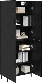 vidaXL Highboard 2 pcs Μαύρη δρυς Σύνθετο Ξύλο και Γυαλί