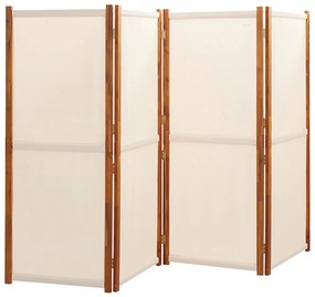 vidaXL Διαχωριστικό Δωματίου με 4 Πάνελ Λευκό Κρεμ 280 x 180 εκ.