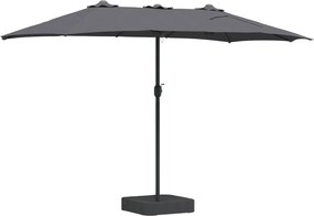 vidaXL Ομπρέλα Κήπου Ανθρακί 385 x 209 x 244 εκατοστά Πολυεστέρας