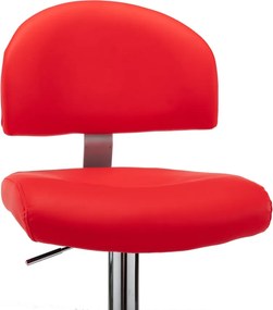 vidaXL Σκαμπό Μπαρ Κόκκινο από Συνθετικό Δέρμα