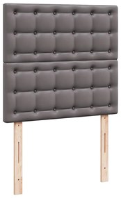 Οθωμανικό κρεβάτι με στρώματα Γκρι 160x200cm Faux Leather - Γκρι