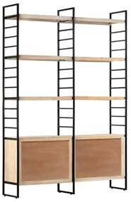 vidaXL Βιβλιοθήκη με 4 Επίπεδα 124 x 30 x 180 εκ. Μασίφ Ξύλο Μάνγκο
