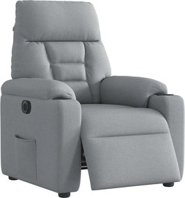 vidaXL Πολυθρόνα Ανακλινόμενη Ηλεκτρική Ανοιχτό Γκρι Υφασμάτινη
