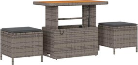 vidaXL Σετ Καναπέ Κήπου 9 pcs Γκρι Πολυέστερ και Κατασκευασμένο Ατσάλι