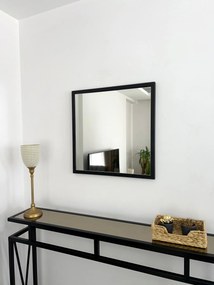 Stewehome Καθρέφτης Μαύρο Μεταλλικό Πλαίσιο 50x50 cm