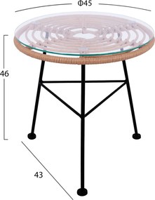 ΣΕΤ ΕΞΩΤΕΡΙΚΟΥ ΧΩΡΟΥ 3ΤΜΧ ALLEGRA HM10335 ΜΠΕΖ WICKER-ΜΕΤΑΛΛΟ