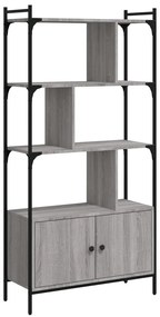 vidaXL Βιβλιοθήκη με Πόρτες Γκρι Sonoma 76,5x30x154,5 εκ. Επεξ. Ξύλο
