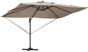 vidaXL Ομπρέλα με βραχίονα Roma με LEDs Ταμπά 352x251x265 cm Αλουμίνιο