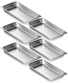 VEVOR 6 Pack Full Size Hotel Pans Steam Table Pan Stainless Steel 2.5&quot; Deep