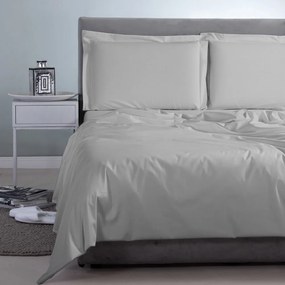 Σεντόνι Satin Plain Warm Grey Aslanis Home Υπέρδιπλo 250x270cm 100% Βαμβακοσατέν