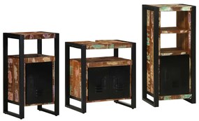 Σετ Επίπλων Μπάνιου με συρτάρι 3 pcs Στερεό Ανακτηθέν Ξύλο
