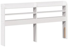 vidaXL Πλαίσιο Κρεβατιού με Κεφαλάρι Λευκό 135x190 εκ. Μασίφ Πεύκου