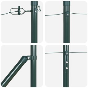 vidaXL Στήλες φence  με αιχμή 52 τεμ Ø32 mm 180 cm Γαλβανισμένο ατσάλι
