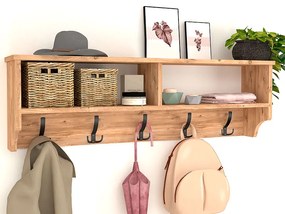 Κρεμάστρα τοίχου Ottila Megapap από μελαμίνη χρώμα pine oak 120x22x37εκ.-GP041-0026,2