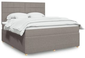 VidaXL Κρεβάτι Boxspring με Στρώμα Taupe 180x200 εκ. Υφασμάτινο