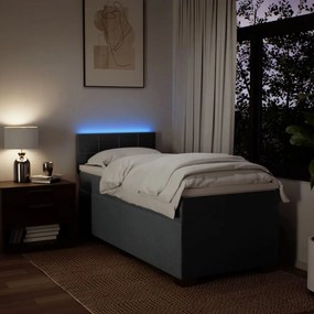 vidaXL Κρεβάτι Boxspring με Στρώμα Σκούρο Γκρι 80x200 εκ. Υφασμάτινο