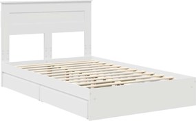 vidaXL Κρεβάτι Αποθήκης Λευκό 120 x 190 cm Επεξεργασμένο ξύλο