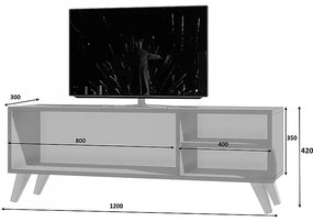 Έπιπλο τηλεόρασης Space Megapap χρώμα λευκό 120x30x42εκ.