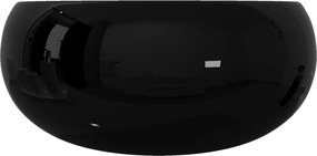 vidaXL Νιπτήρας Στρογγυλός Μαύρος 40 x 15 εκ. Κεραμικός