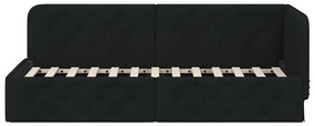 vidaXL Κρεβάτι Γωνίας Μαύρο 80 x 200 cm ύφασμα