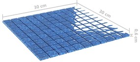 vidaXL Μωσαϊκά Πλακάκια 22 τεμ. Μπλε 30 x 30 εκ. Γυάλινα