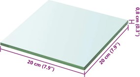 vidaXL Ράφι Πάνελ Διάφανο 20 x 20 εκ. Γυάλινο