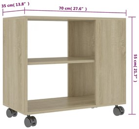 Τραπέζι Βοηθητικό Sonoma Δρυς 70x35x55 εκ. Επεξεργασμένο Ξύλο - Καφέ