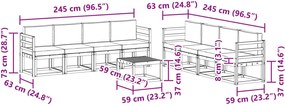 vidaXL Σειρά Καναπέ Εξωτερικού με μαξιλάρι 9 pcs Λευκό και Κρεμ