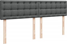 vidaXL Κρεβάτι Boxspring με Στρώμα Σκούρο Γκρι 180x200 εκ Υφασμάτιν