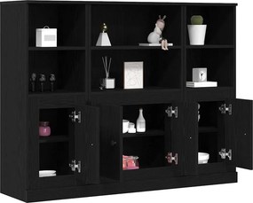 vidaXL Highboard Μαύρη Οξυά 132 x 35,5 x 103,5 εκ. Επεξεργασμένο ξύλο
