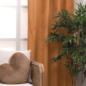 Κουρτίνα Βελουτέ (140x260) Με Τρουκς Palamaiki Cyril Χρυσό,Πορτοκαλί