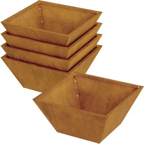 vidaXL Γλάστρα Κήπου 5 pcs Σκ rusty 35 x 35 x 15 εκ.