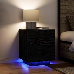 vidaXL Κομοδίνο Μαύρη Οξυά 45 x 40 x 55 εκ Επεξεργασμένο ξύλο