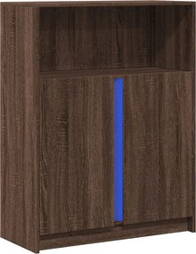 vidaXL Ντουλάπι με Φώτα LED Καφέ Δρυς 77x34x100 εκ. Επεξεργασμένο Ξύλο