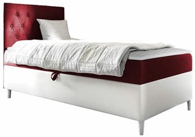 Κρεβάτι continental Baltimore 171, Μονόκλινο, Continental, Κόκκινο, 90x200, Οικολογικό δέρμα, Ταπισερί, Τάβλες για Κρεβάτι, 92x208x115cm, 65 kg