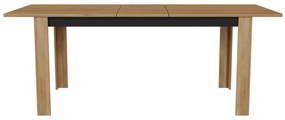 Τραπέζι Orlando S114, Grandson δρυς, Γραφίτης, 76x90x160cm, Επιμήκυνση, Πλαστικοποιημένη μοριοσανίδα, Ινοσανίδες μέσης πυκνότητας | Epipla1.gr
