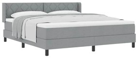vidaXL Κρεβάτι box spring με στρώμα Ανοιχτό γκρι 180 x 200 cm
