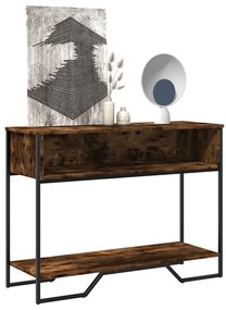 vidaXL Τραπέζι Κονσόλα Καπνιστή Δρυς 100x35x74,5εκ. Επεξεργασμένο Ξύλο