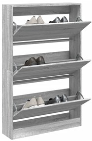 vidaXL Παπουτσοθήκη Γκρι Sonoma 80x21x125,5 εκ. από Επεξεργ. Ξύλο
