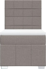 vidaXL Κρεβάτι Boxspring με Στρώμα Taupe 100 x 200 εκ. Υφασμάτινο