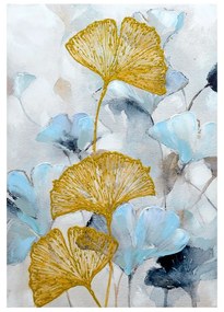 Πίνακας Σε Καμβά Palen 1 021073 70x100cm Blue-White-Gold Κάθετοι Wood, Canvas