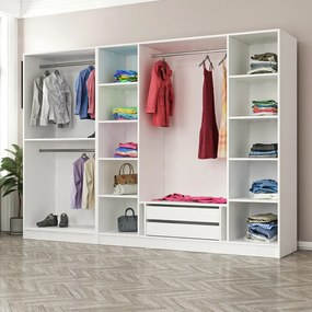 Εξαφυλλη Ντουλαπα Λευκο KALEO 52x270x210