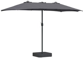vidaXL Ομπρέλα Κήπου Ανθρακί 385 x 209 x 244 εκατοστά Πολυεστέρας